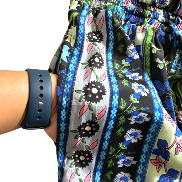 NEW RAGA Women's Floral Printed Sleeveless Jumpsuit Blue Multi Size XS - Picture 8 of 10